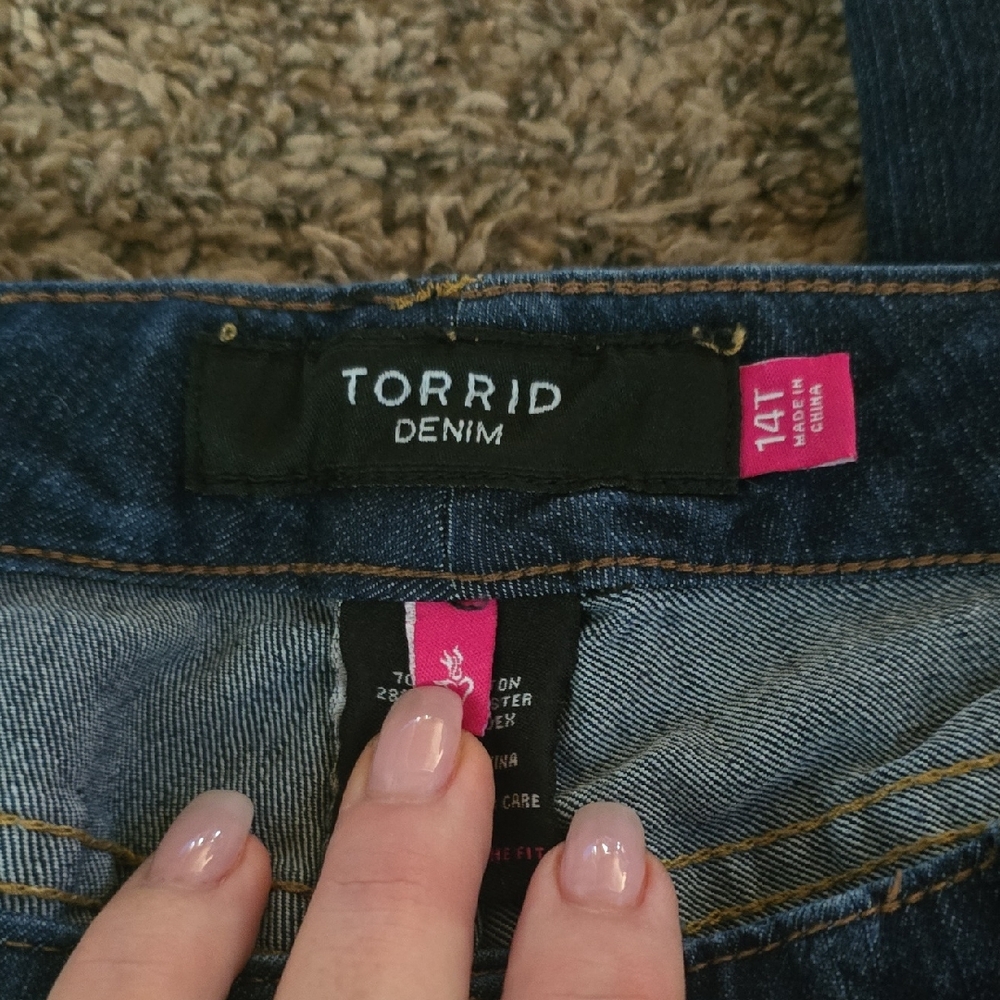Torrid Women's Dark Blue Denim Overalls14 Tall